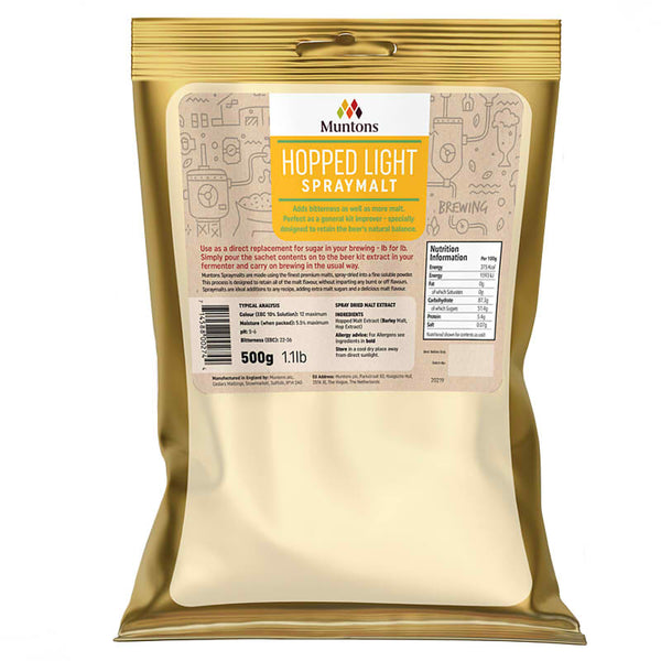 Muntons Hopped Light Spraymalt – Dried Malt Extract 500g