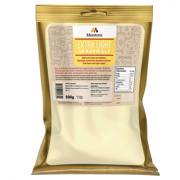 Muntons Extra Light Spraymalt – Dried Malt Extract 500g