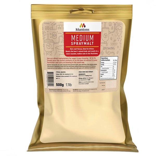 Muntons Medium Spraymalt – Dried Malt Extract 500g