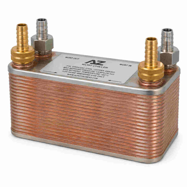 Counter Flow Wort Chiller - Stainless Steel 26 Plate - With Hose Connections