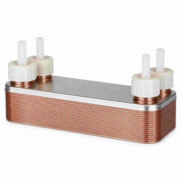 Counter Flow Wort Chiller - Stainless Steel 12 Plate - With Hose Connections