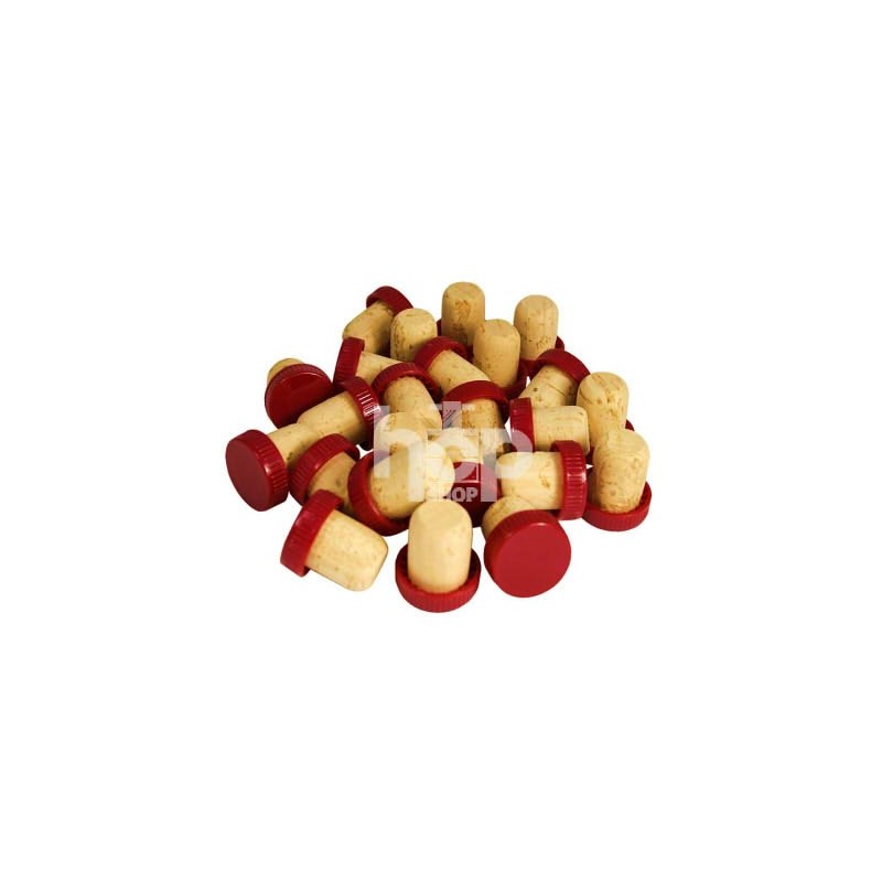 Red Plastic Top Wine Corks