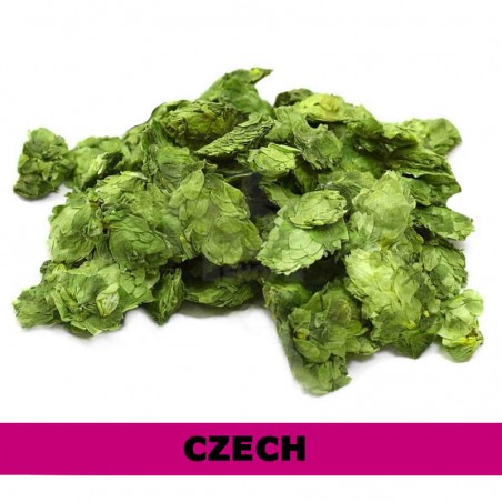 Whole leaf Saaz hops. Pale green cones with soft herbal aroma, used in Czech Pilsner and other continental lagers. Whole leaf Saaz hops. Pale green cones with soft herbal aroma, used in Czech Pilsner and other continental lagers.