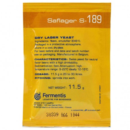 SafLager S-189 Lager Dry Yeast SafLager S-189 Lager Dry Yeast