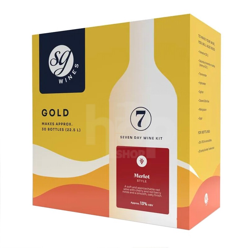 SG Wines Gold 30 Bottle Merlot Wine Kit