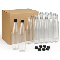 Box of PET bottles 1 litre