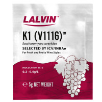 Lalvin K1 V1116 yeast sachet – for aromatic white wine, mead, and sparkling styles