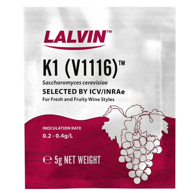 Lalvin K1 V1116 yeast sachet – for aromatic white wine, mead, and sparkling styles