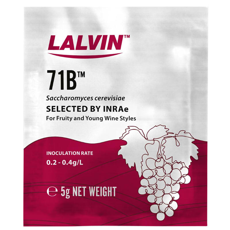 Lalvin 71B yeast sachet – for fruity wines, rosé, cider and late harvest fermentations