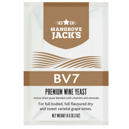 Mangrove Jack’s BV7 yeast sachet – wine yeast for red and white varietals Mangrove Jack’s BV7 yeast sachet – wine yeast for red and white varietals