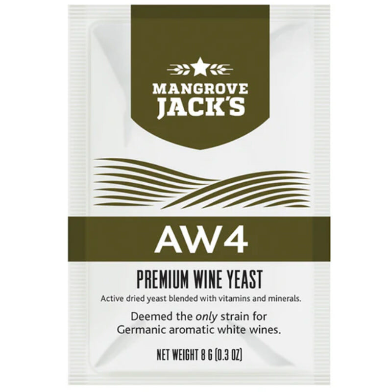 Mangrove Jack's AW4 Wine Yeast sachet – 8g packet for aromatic white and rosé wine