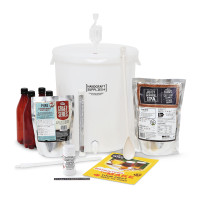 Mangrove Jack's Starter Kit – full homebrew setup with fermenter, bottles, and Juicy IPA ingredients. Makes 23L of beer.