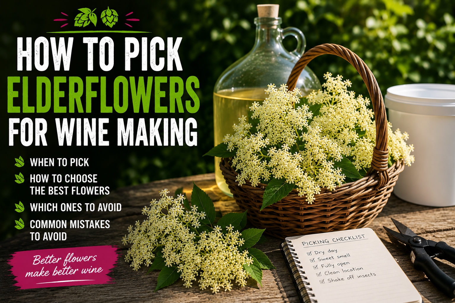 How to Pick Elderflowers for Wine Making