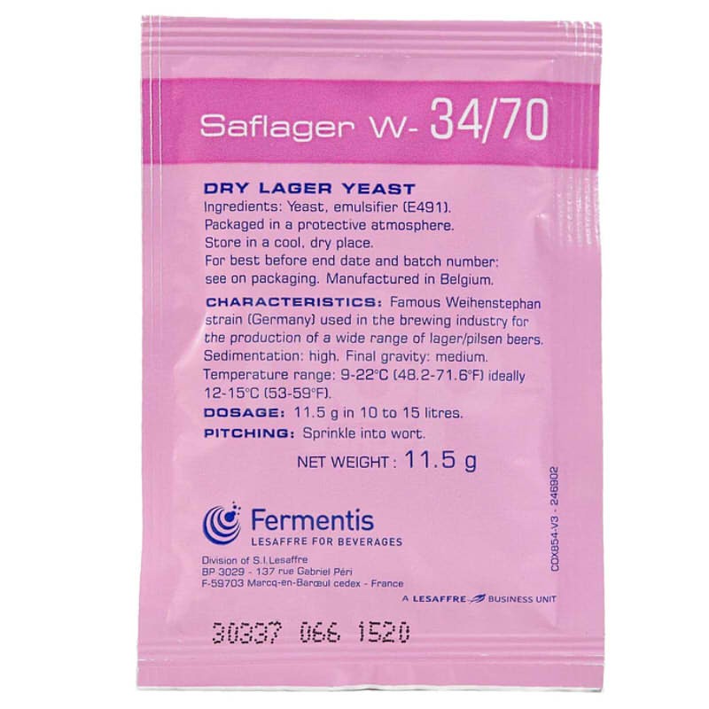 SafLager W-34/70 German Lager Dry Yeast 11.5g