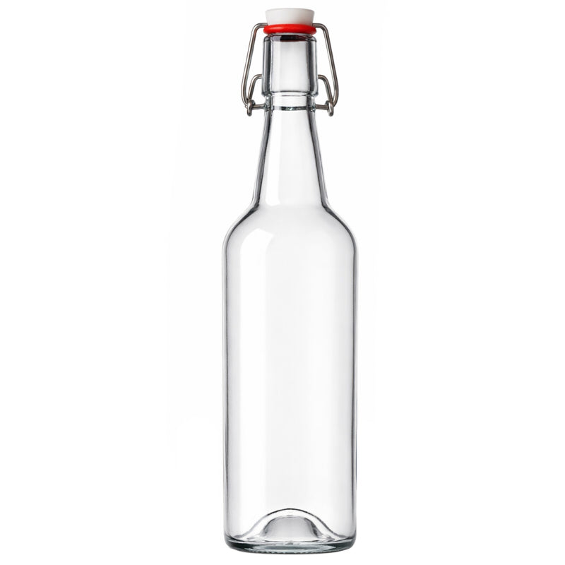 500ml Clear Glass Swing Top Bottles – 12 Pack