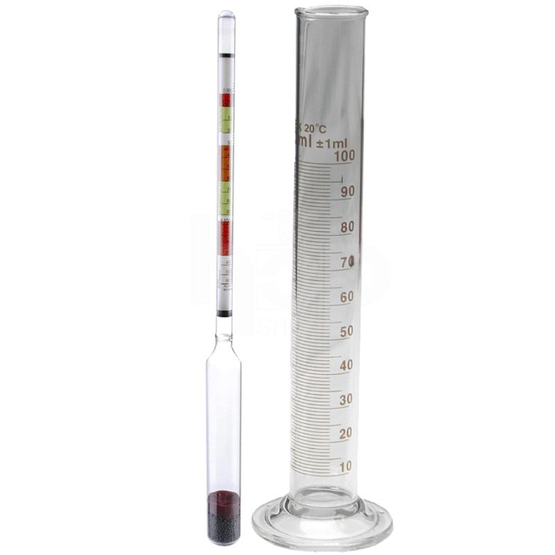 Wine & Beer Hydrometer with Glass Trial Jar - Extra Large