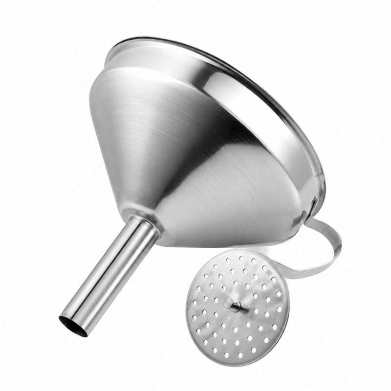 Stainless Steel Funnel with Strainer - 13cm