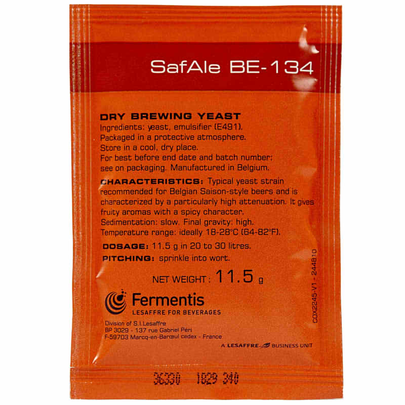 SafAle BE-134 - Belgian Saison Dry Yeast 11.5g